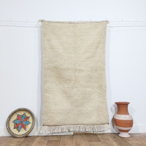 Petit Tapis Berbère Blanc Fait Main - Petit Tapis Berbère Blanc Fait Main