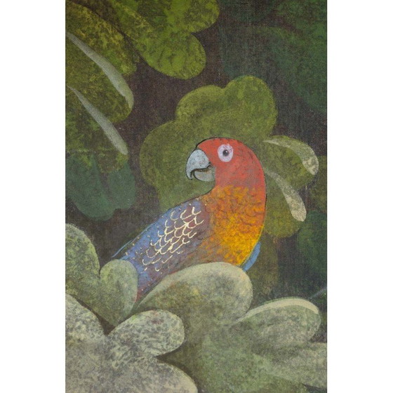 Image 1 of Peinture vintage représentant des perruches, France