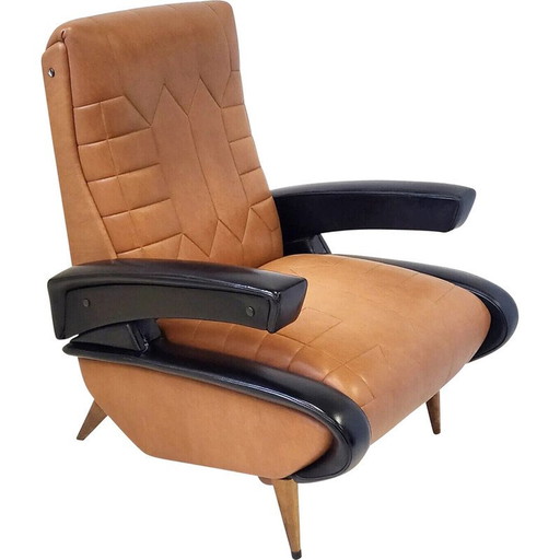 Fauteuil vintage avec embout en caoutchouc, 1950