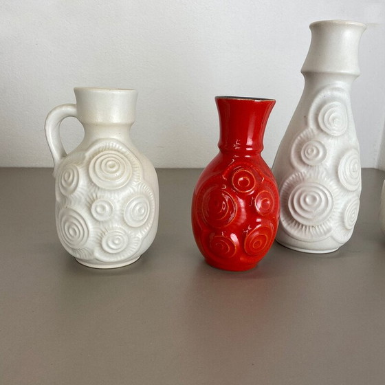 Image 1 of Ensemble de 4 vases en céramique vintage par Bay ceramics, Allemagne 1960s