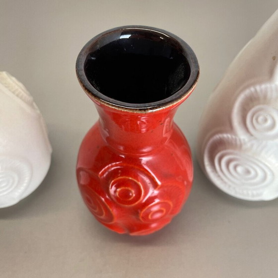 Image 1 of Ensemble de 4 vases en céramique vintage par Bay ceramics, Allemagne 1960s