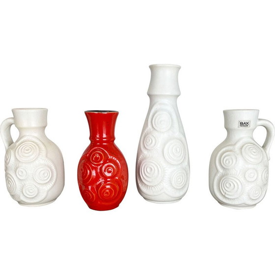 Image 1 of Ensemble de 4 vases en céramique vintage par Bay ceramics, Allemagne 1960s