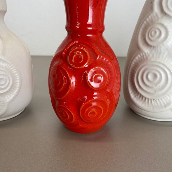 Image 1 of Ensemble de 4 vases en céramique vintage par Bay ceramics, Allemagne 1960s