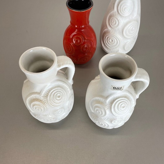 Image 1 of Ensemble de 4 vases en céramique vintage par Bay ceramics, Allemagne 1960s