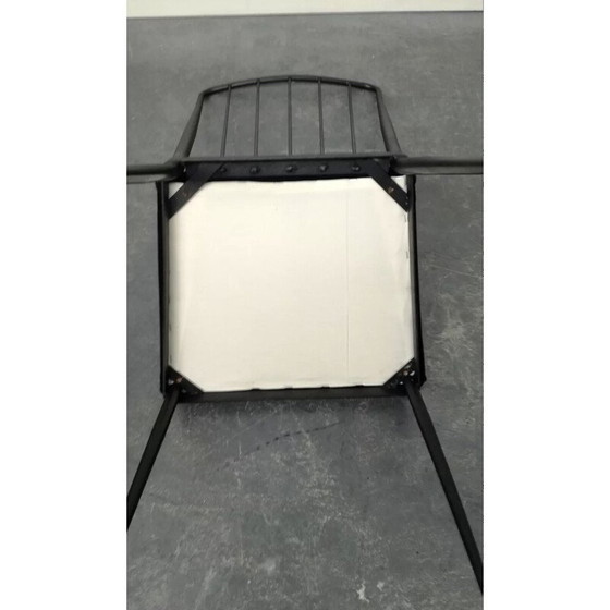 Image 1 of Ensemble de 6 chaises vintage en métal et velours par Colette Gueden, années 1950