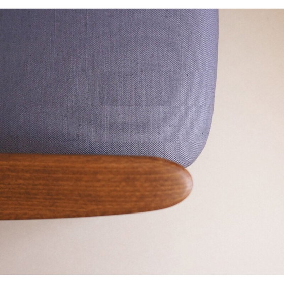 Image 1 of Fauteuil vintage conçu par Edmund Homa, tapissé de lin gris, années 1960