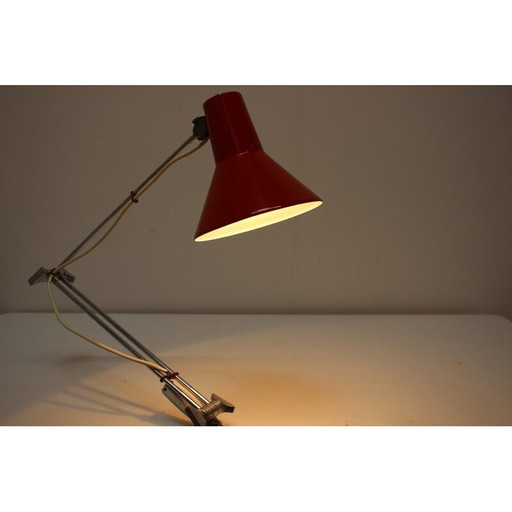 Lampe de table ajustable "Vas Femipari" en métal et chrome, Pologne 1960