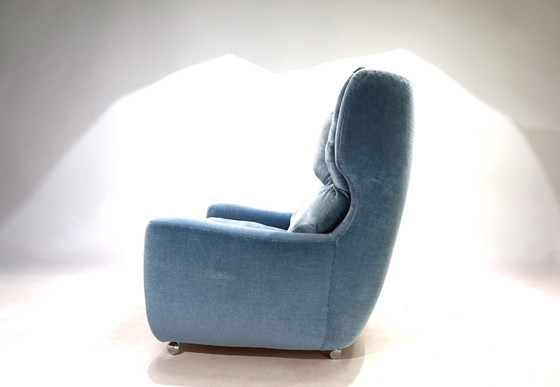 Image 1 of Chaise en mohair Carl Straub Bleu glacier, 1960