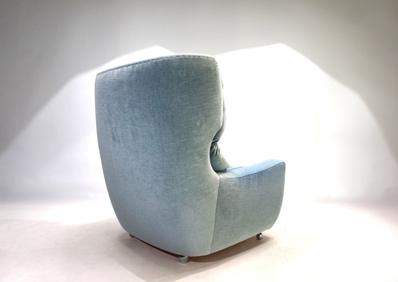 Image 1 of Chaise en mohair Carl Straub Bleu glacier, 1960