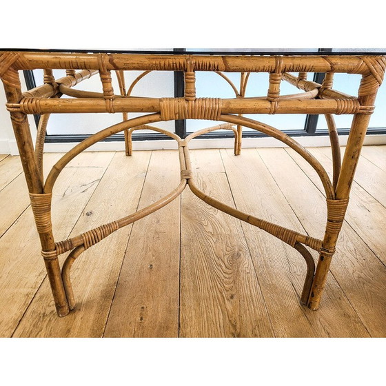 Image 1 of Ensemble de salle à manger en rotin vintage, 1960-1970