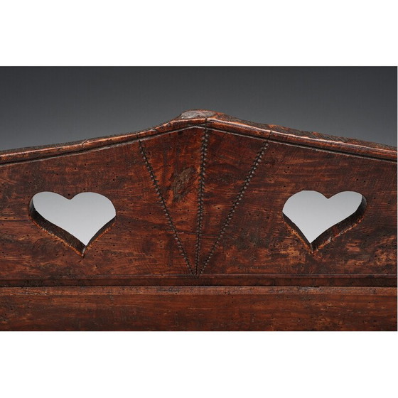 Image 1 of Banc vintage sculpté avec espace de rangement