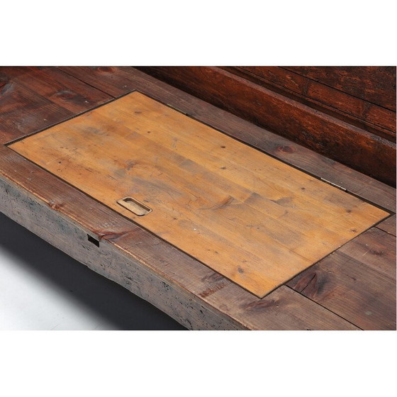Image 1 of Banc vintage sculpté avec espace de rangement