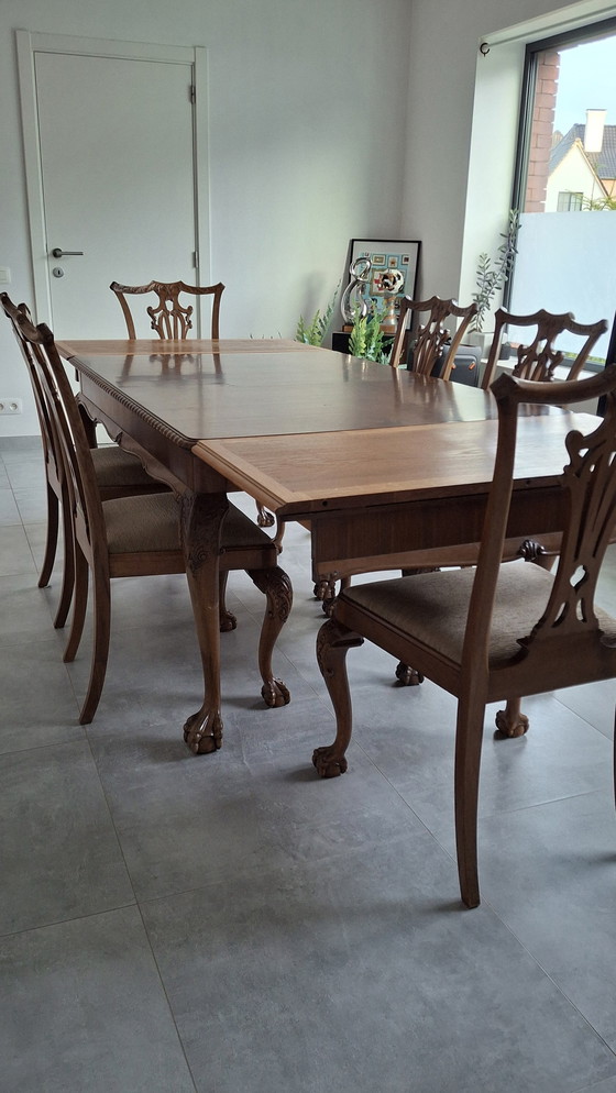 Image 1 of Table vintage avec 6 chaises