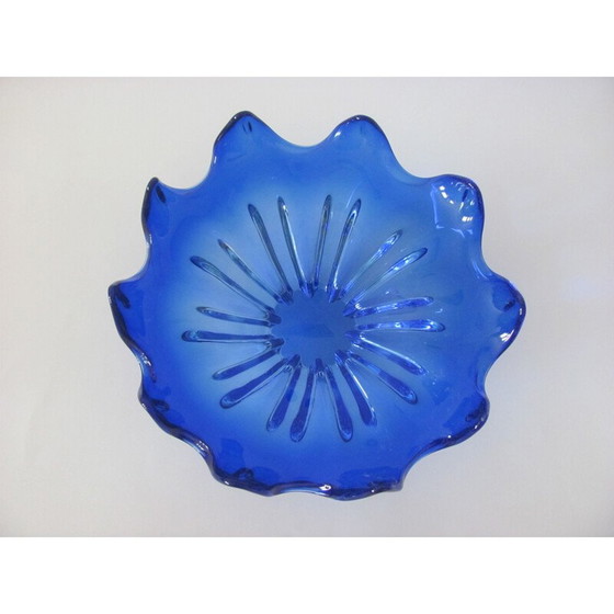 Image 1 of Bol vintage en verre tchécoslovaque avec bord pointu, 1960