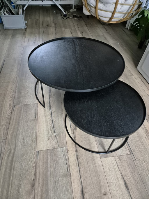 2x Tables basses à plateau rond Ethnicraft