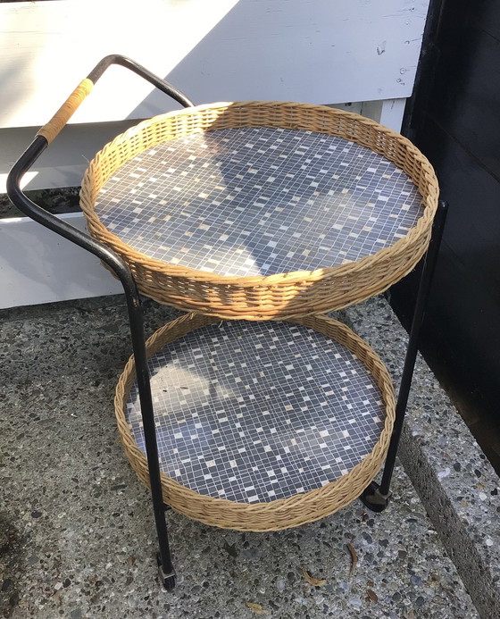 Image 1 of Chariot vintage, table d'appoint, chariot de service