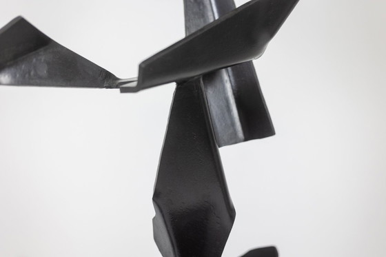 Image 1 of Jean Campa. Sculpture Géométrique En Métal Poli. Années 1980.