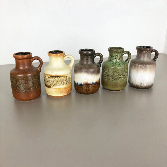 Image 1 of Ensemble de 5 vases en céramique vintage pour Scheurich, Allemagne 1970