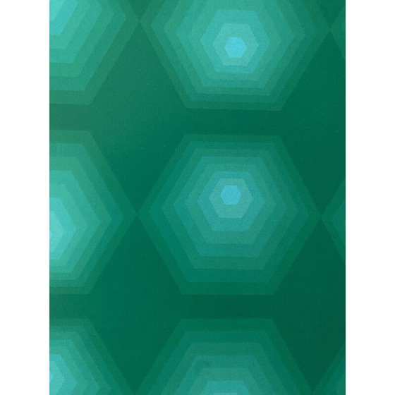 Image 1 of Photolithographie vintage "Hommage à Vasarely" par Jim Bird pour Poligrafa, Barcelone 1970