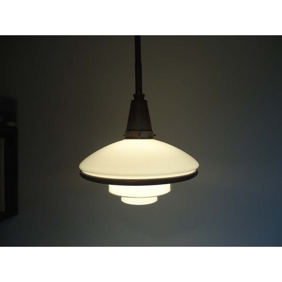 Image 1 of Lampe suspendue vintage en métal par Otto Muller pour Sistrah Licht, Allemagne 1930
