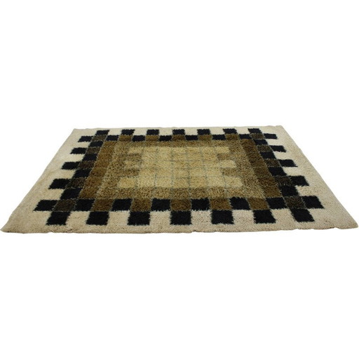 Tapis abstrait en laine vintage par Hojer Eksport Wilton, Danemark 1960