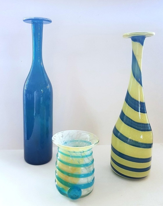 Image 1 of 3X Vases en verre de Mdina