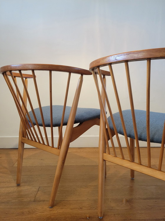 Image 1 of 2X chaises de salle à manger danoises par Helge Sibast, No.6