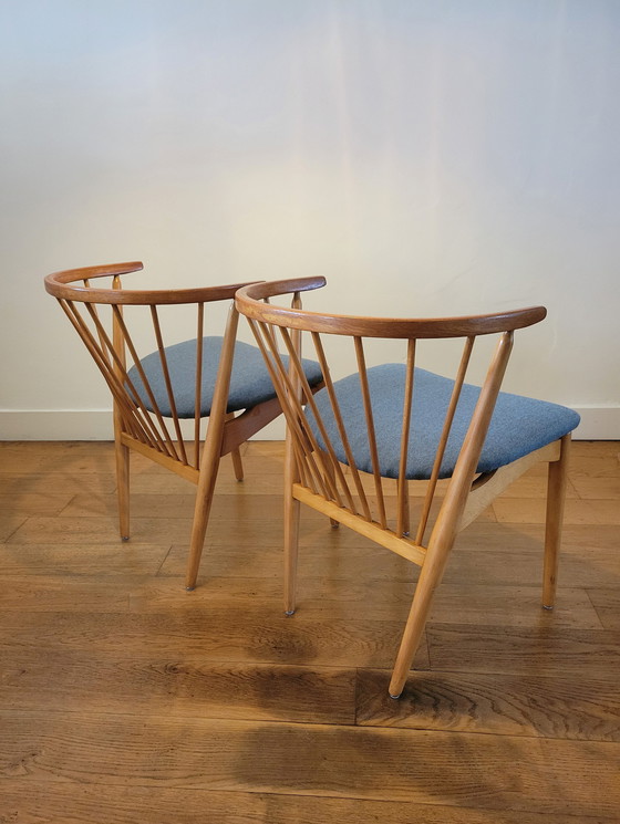 Image 1 of 2X chaises de salle à manger danoises par Helge Sibast, No.6