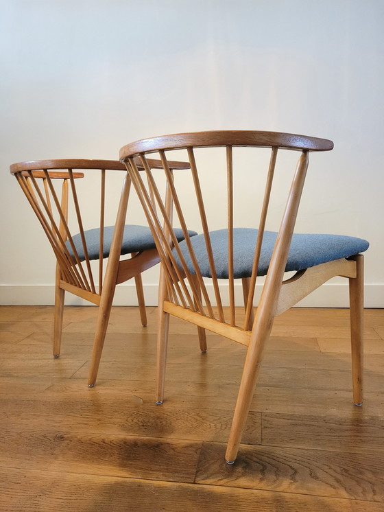 Image 1 of 2X chaises de salle à manger danoises par Helge Sibast, No.6