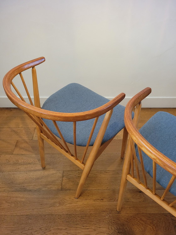 Image 1 of 2X chaises de salle à manger danoises par Helge Sibast, No.6