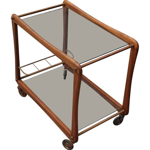 Buffet scandinave vintage en teck et verre