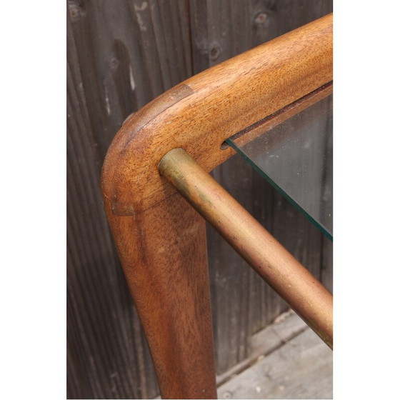 Image 1 of Buffet scandinave vintage en teck et verre