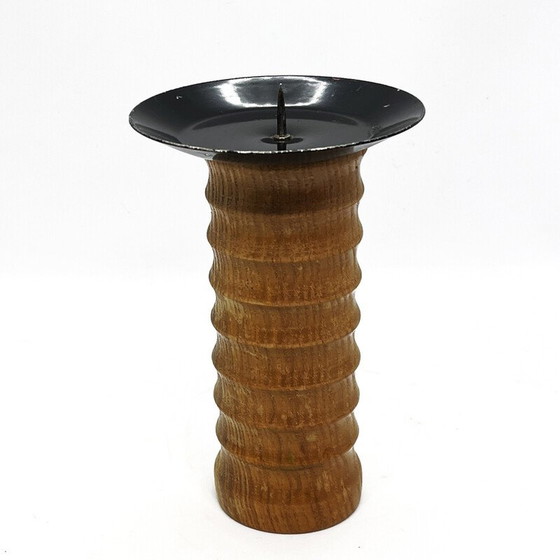 Image 1 of Bougeoir vintage en bois et acier, Allemagne