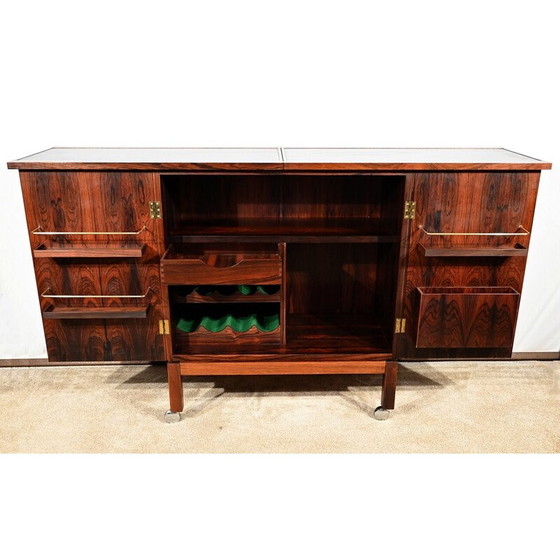Image 1 of Bar roulant vintage en palissandre de Rio par Torbjørn Afdal pour Bruksbo, Norvège 1960