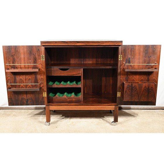 Image 1 of Bar roulant vintage en palissandre de Rio par Torbjørn Afdal pour Bruksbo, Norvège 1960