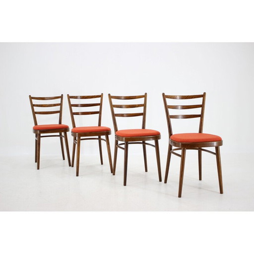 Ensemble de 4 chaises vintage, Tchécoslovaquie 1965