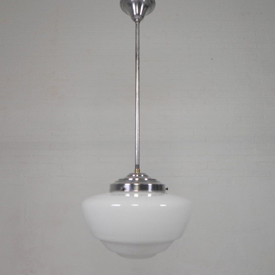 Image 1 of Lampe suspendue Art Déco avec abat-jour en verre, Semlite Vsl, années 1930