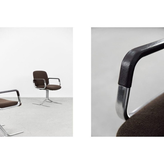 Image 1 of Paire de fauteuils vintage en aluminium brun pour Mauser, Allemagne 1970