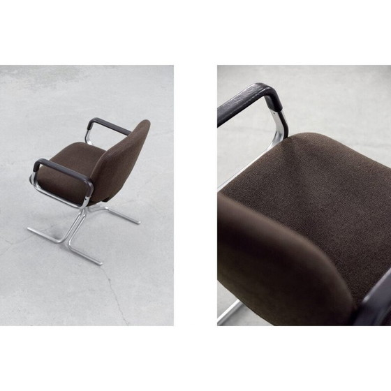 Image 1 of Paire de fauteuils vintage en aluminium brun pour Mauser, Allemagne 1970