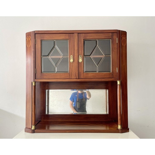 Vitrine vintage en bois massif, années 1920-1930
