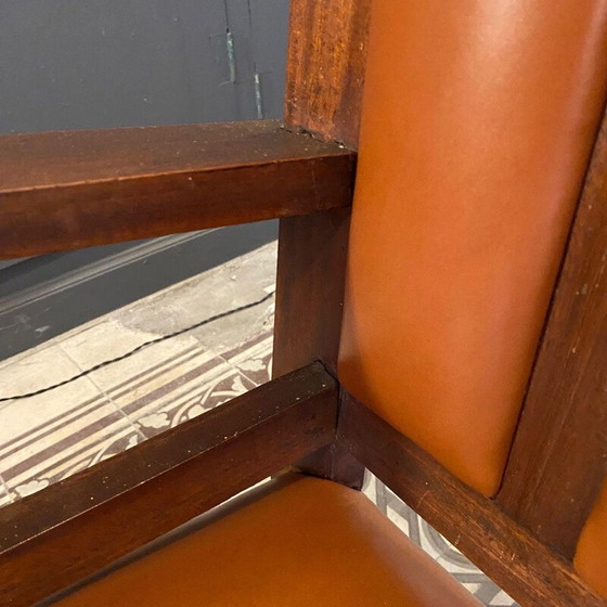 Image 1 of Paire de fauteuils coloniaux en cuir doré, France 1944