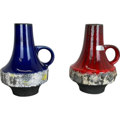 Paire de vases "Ufo" en céramique vintage par Heinz Siery pour Carstens Tönnieshof, Allemagne, années 1970