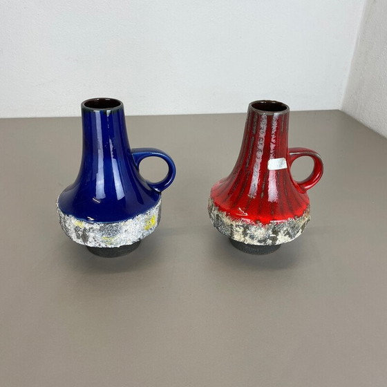 Image 1 of Paire de vases "Ufo" en céramique vintage par Heinz Siery pour Carstens Tönnieshof, Allemagne, années 1970