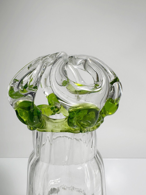 Image 1 of Vintage Murano Vase Art Nouveau Vase 1900 1910 Clair Transparent Swirl Hyacinthe