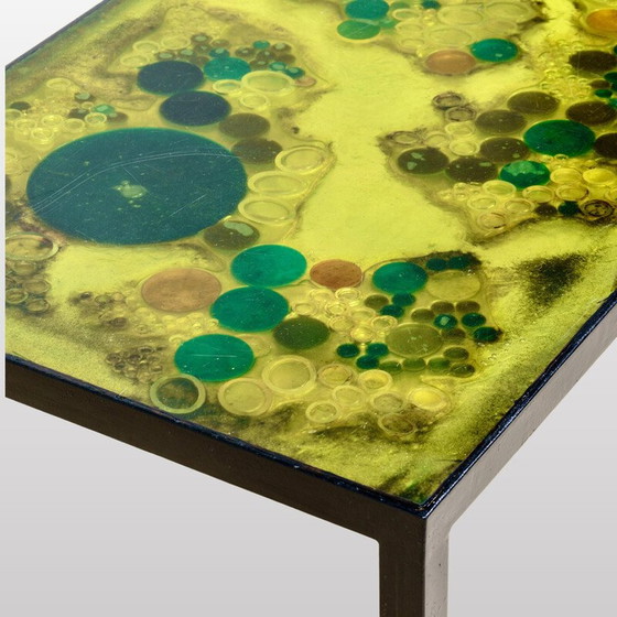 Image 1 of Table basse vintage en résine et métal noir, France 1970