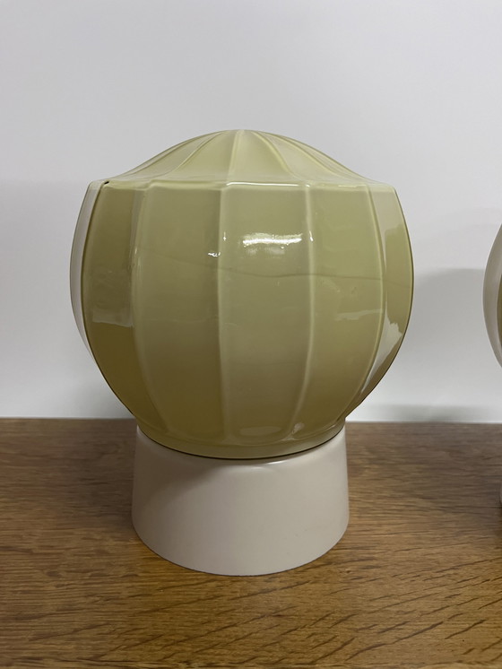 Image 1 of Lot de 2 plafonniers Thabur Vintage Art Deco Sleek Lined