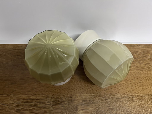 Lot de 2 plafonniers Thabur Vintage Art Deco Sleek Lined