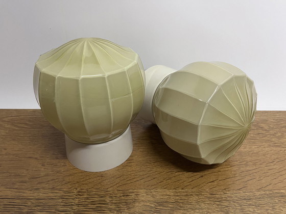 Image 1 of Lot de 2 plafonniers Thabur Vintage Art Deco Sleek Lined