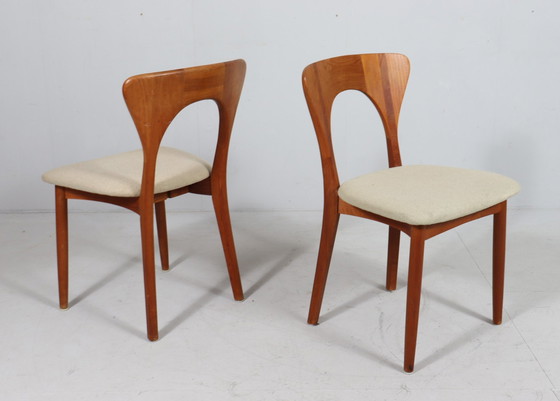 Image 1 of Lot de 4 chaises/chaises de salle à manger de Niels Koefoed, modèle : 'Peter', teck, Danemark, années 1960