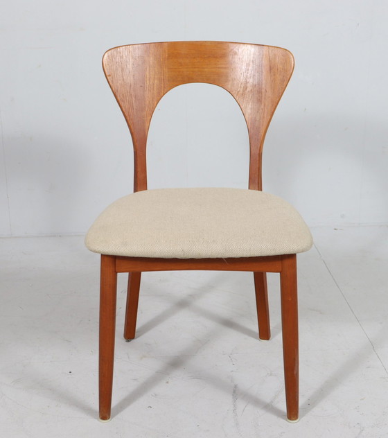 Image 1 of Lot de 4 chaises/chaises de salle à manger de Niels Koefoed, modèle : 'Peter', teck, Danemark, années 1960